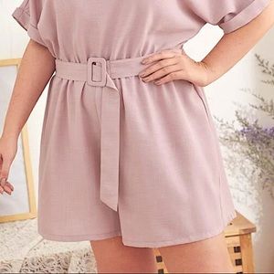 Mauve belted romper!